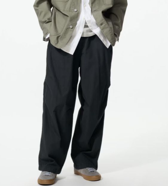 UNIQLO ユニクロ パラシュート パンツ ブラック XL サイズ 36 38 ズボン 新 傷なし 出品
