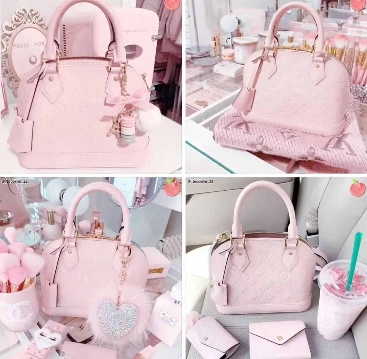 Louis Vuitton アルマ BB ベビーピンク エナメル