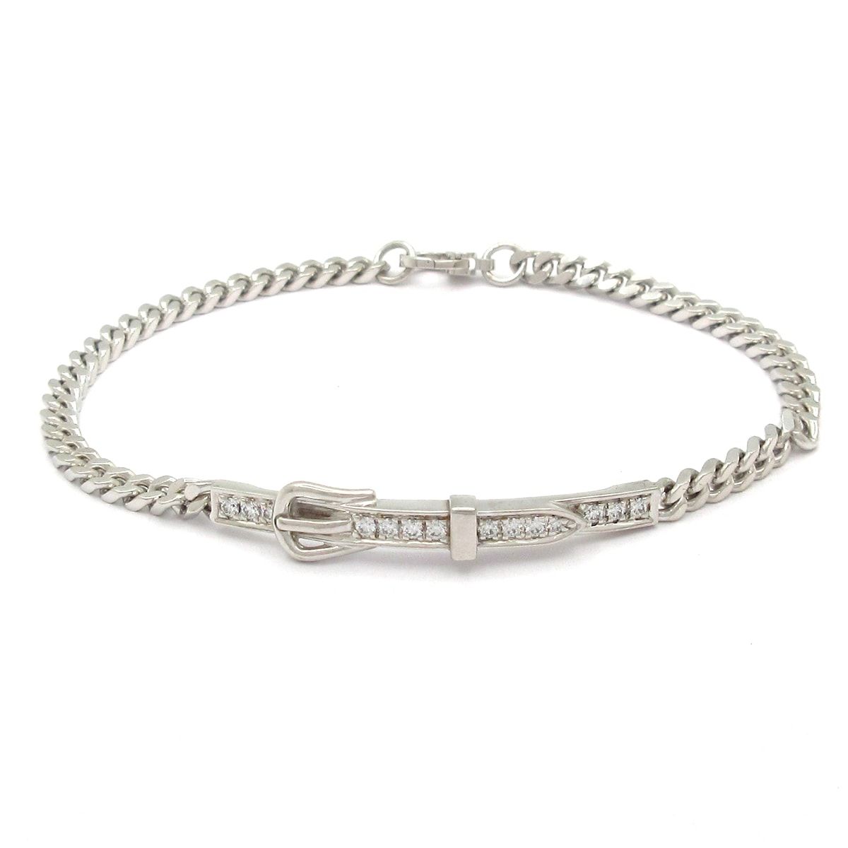 HERMES(エルメス) ブレスレット 15美品 エトリヴィエール グルメット H124409B 0015 K18WG×ダイヤモンド ダイヤ14P/0.18ct/2025.05