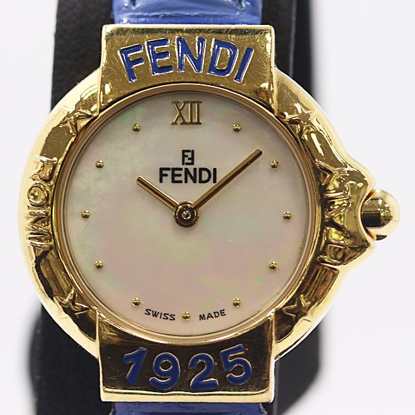 美品 保/箱付 稼働 フェンディ 430L QZ シェル文字盤 レディース腕時計 0683100 6PRT MTM ABC26551