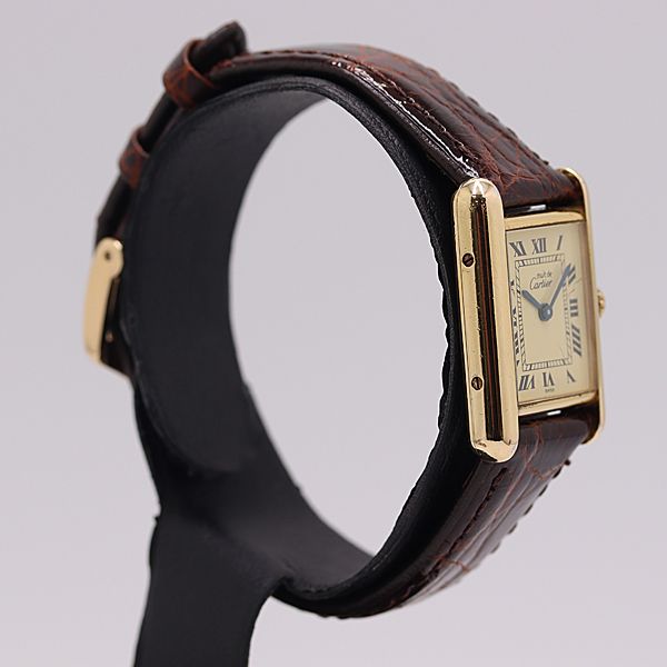 稼働 カルティエ マストタンク SV925 QZ アイボリー文字盤 レディース