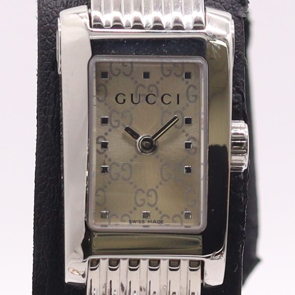 良品 保箱付 稼動 グッチ 8600L QZ GG柄文字盤 レディース腕時計 0056100 6BJT NAM ABC26703