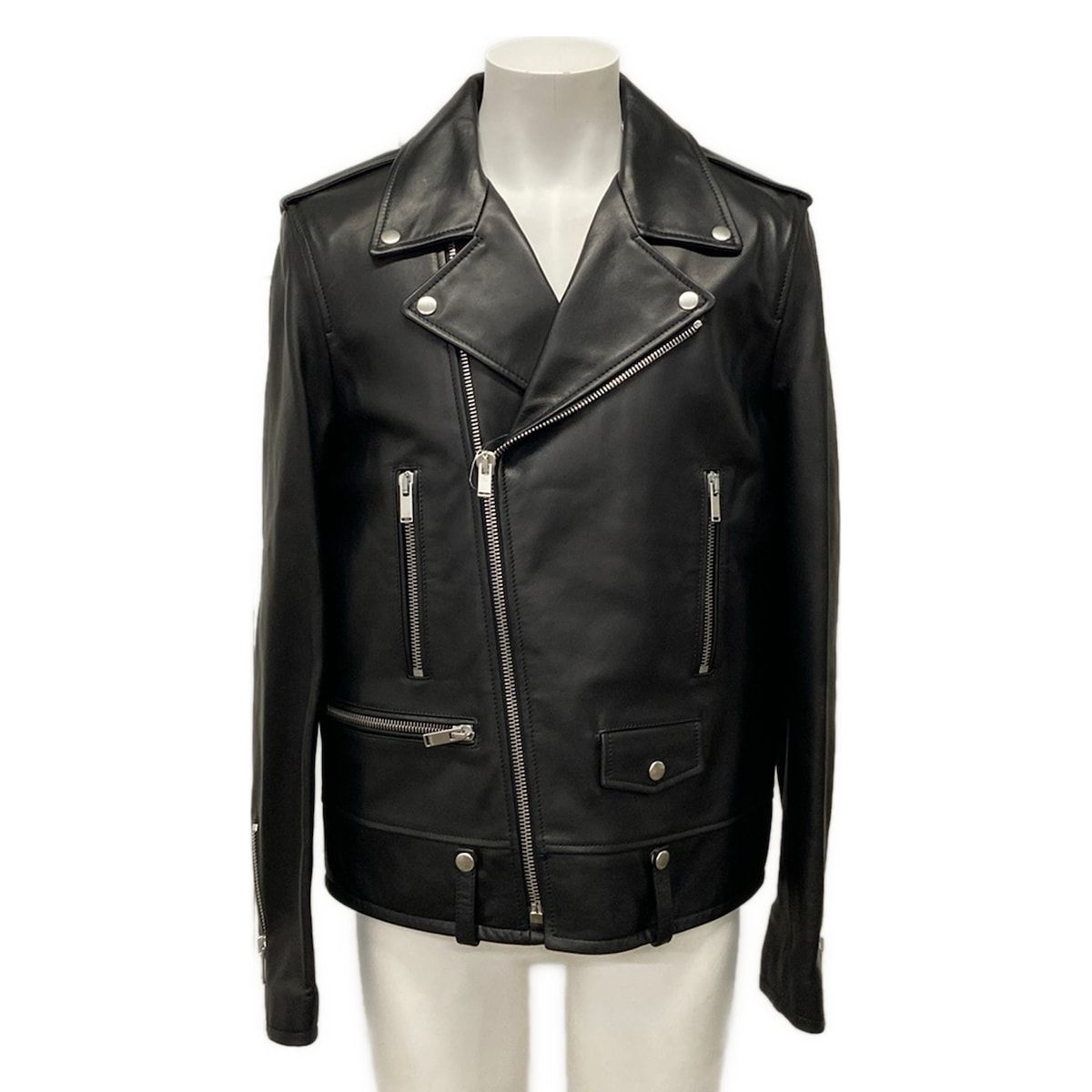 SAINT LAURENT PARIS(サンローランパリ) ライダースジャケット サイズ52 メンズ美品 - 484284 黒 L01