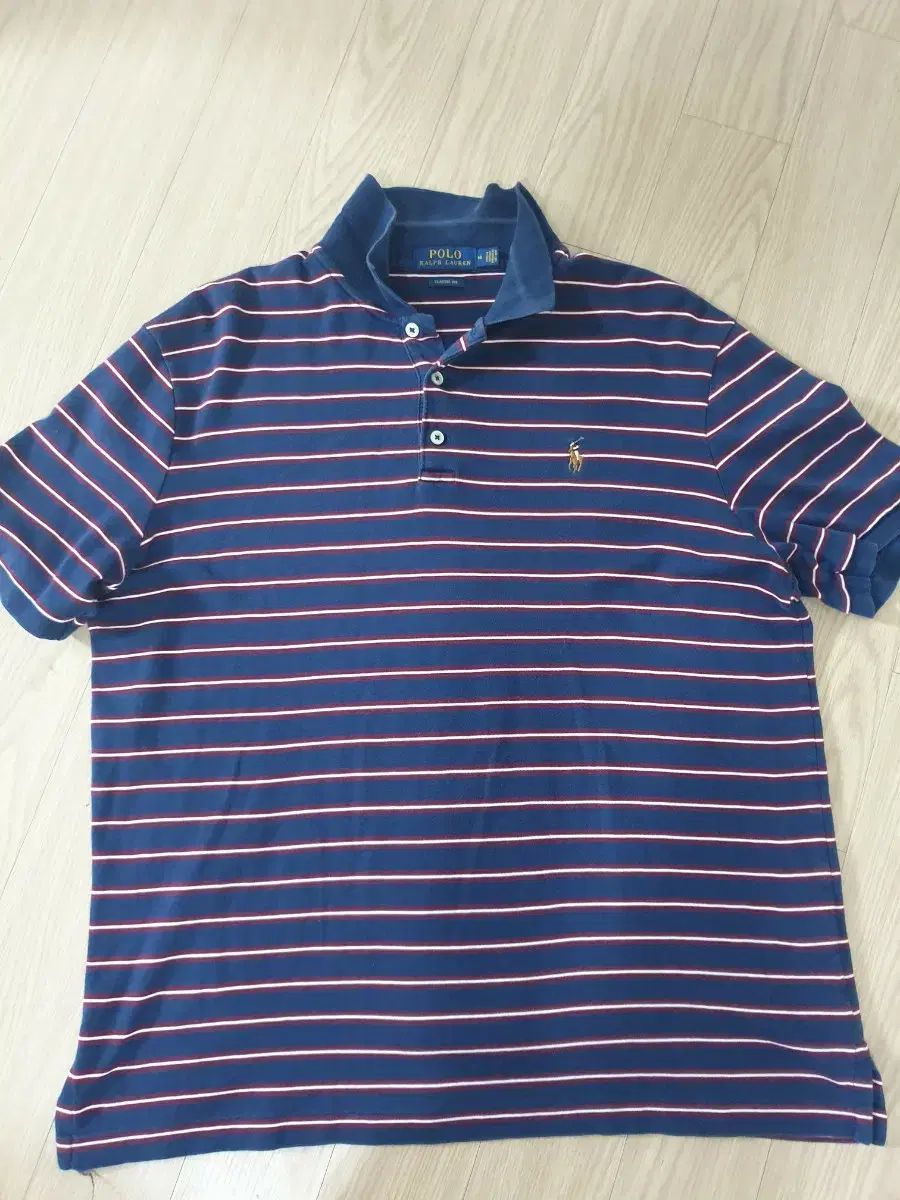 POLO RALPH LAUREN ポロラルフローレン ストライプ 半袖 カラーTシャツ ネイビー
