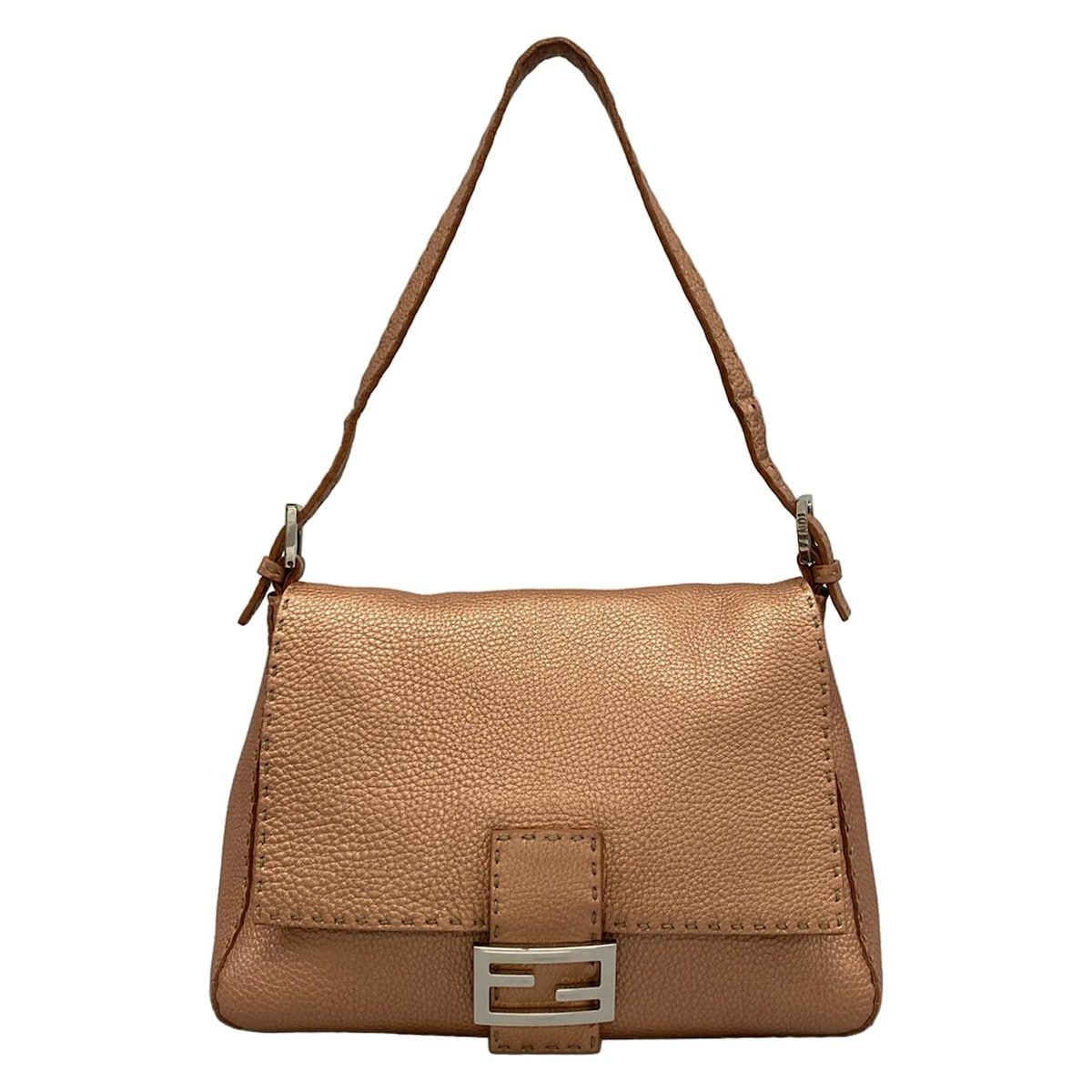 FENDI(フェンディ) ショルダーバッグ マンマバケット,セレリア 8BR102 ピンクゴールド レザー