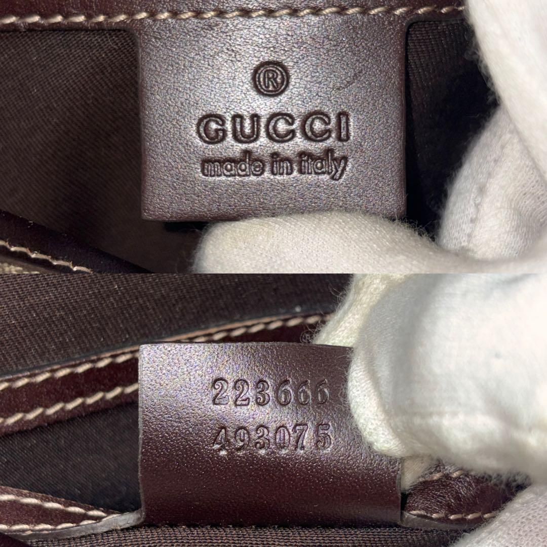 GUCCI グッチ ショルダーバッグ GGスプリーム レザー ベージュ ブラウン 223666 GUCCI グッチ ショルダーバッグ GGスプリーム レザー ベージュ ブラウン 223666