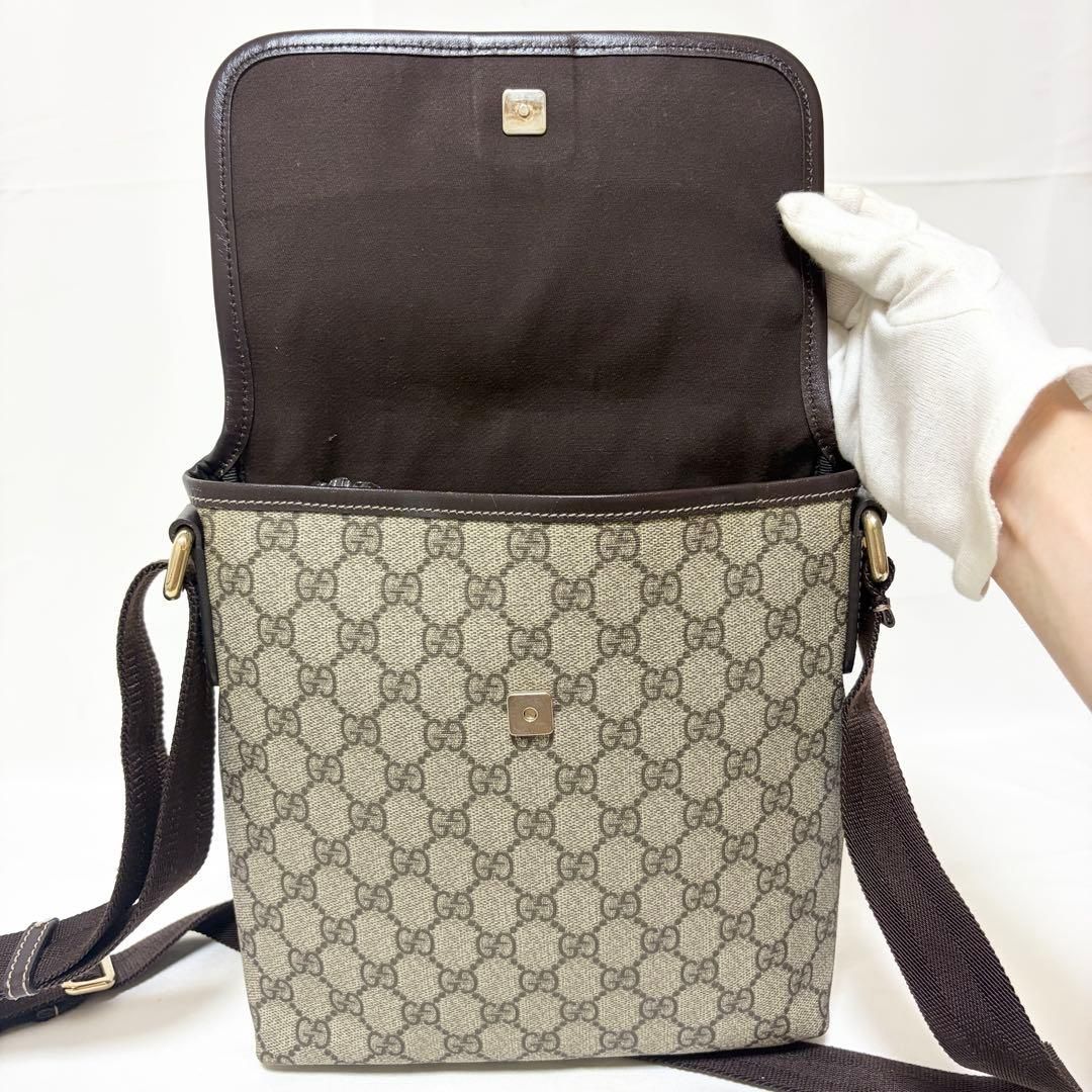 GUCCI グッチ ショルダーバッグ GGスプリーム レザー ベージュ ブラウン 223666 GUCCI グッチ ショルダーバッグ GGスプリーム レザー ベージュ ブラウン 223666