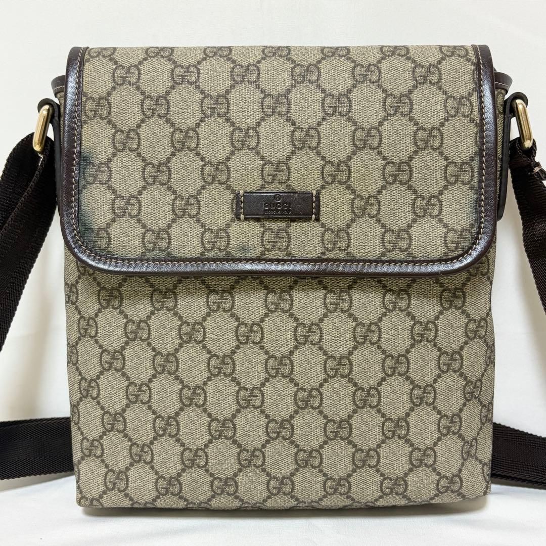 GUCCI グッチ ショルダーバッグ GGスプリーム レザー ベージュ ブラウン 223666 GUCCI グッチ ショルダーバッグ GGスプリーム レザー ベージュ ブラウン 223666