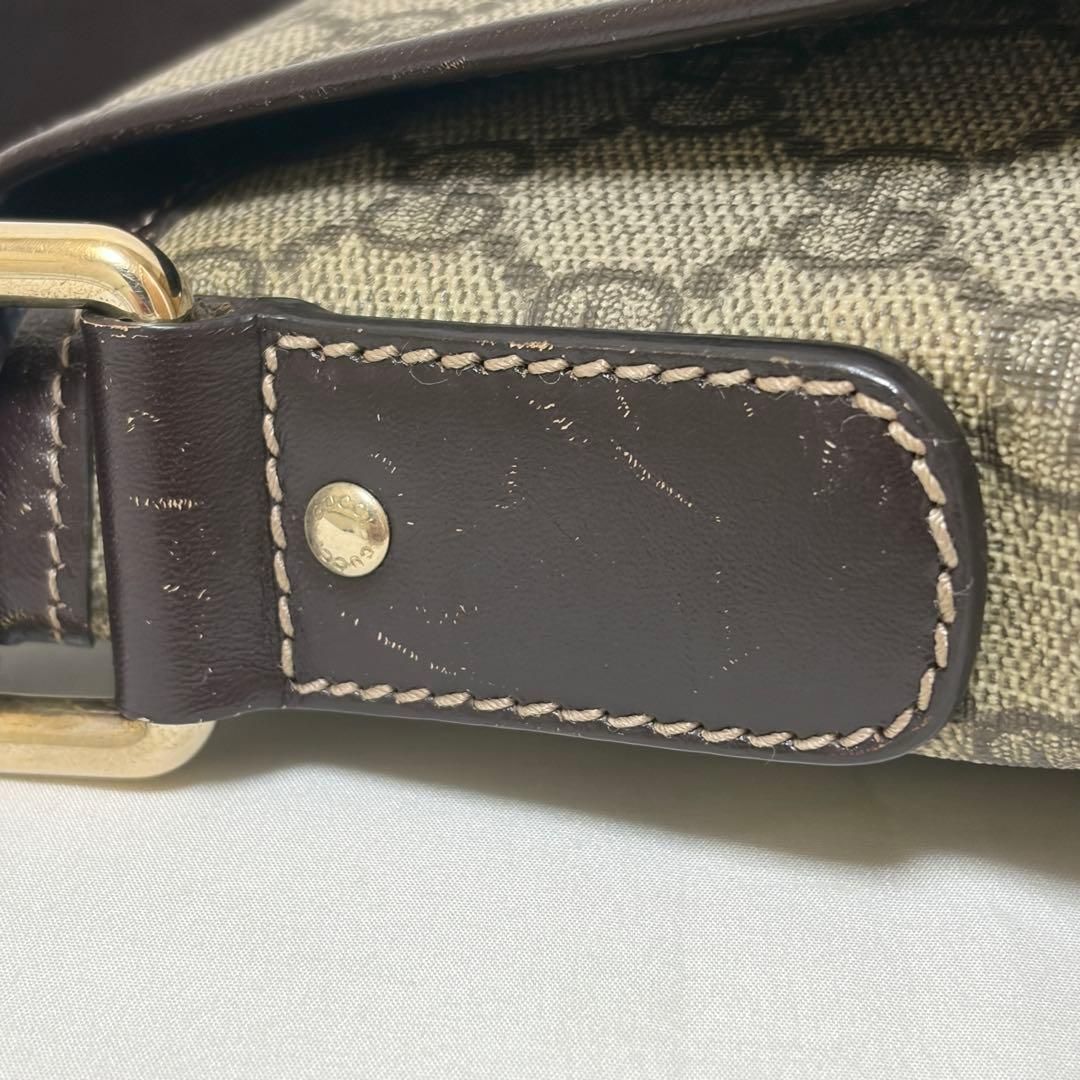 GUCCI グッチ ショルダーバッグ GGスプリーム レザー ベージュ ブラウン 223666 GUCCI グッチ ショルダーバッグ GGスプリーム レザー ベージュ ブラウン 223666