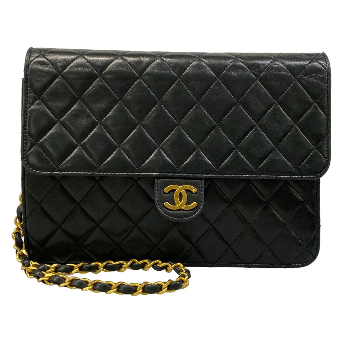CHANEL(シャネル) ショルダーバッグ シングルフラップマトラッセ A03570 黒 ゴールド金具/チェーンショルダー/プッシュロック ラムスキン 97,185円