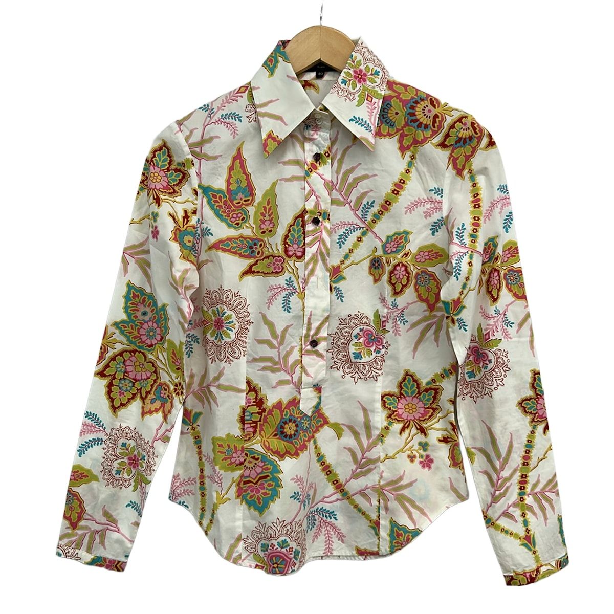 ETRO(エトロ) 長袖シャツブラウス サイズ40 M レディース - 白×ピンク×マルチ