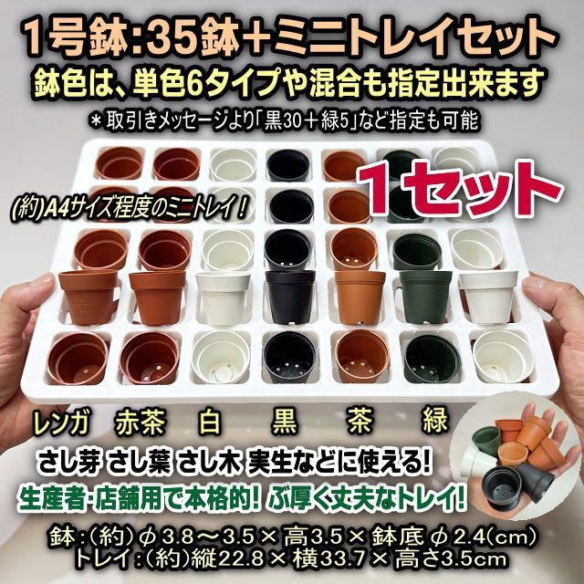 ミニプラ鉢専門店＊ネコポス匿名＊1号鉢ミニプラ鉢：6色単色や混合から