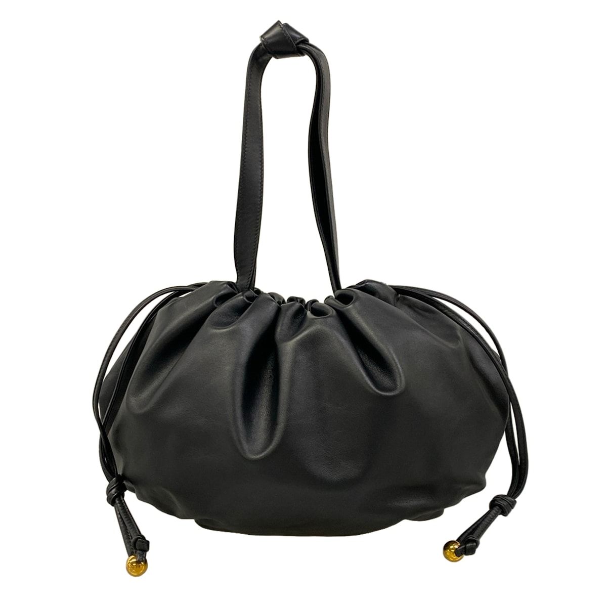 BOTTEGA VENETA(ボッテガヴェネタ) ショルダーバッグ ザ・バルブ ミディアム 黒 巾着型 レザー
