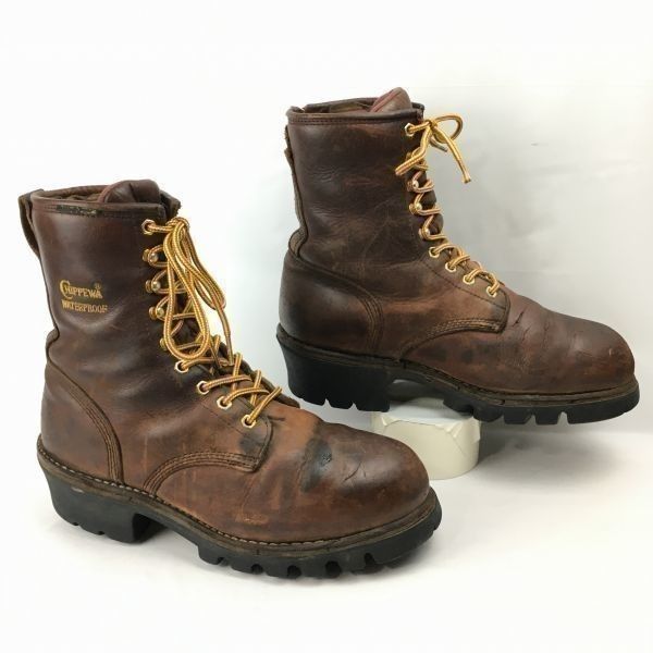 70sVintage ！CHIPPEWA/チペワ　size8　26.0程度　ASTMスチールトゥブーツ I/75　シンサレートウルトラ〈ブラウン/茶/BROWN〉Vintage/ boots管No.WU31