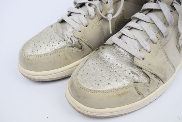 NIKE☆AIR JORDAN 1 RETRO HIGH【28.0/グレー×シルバー】ハイカット