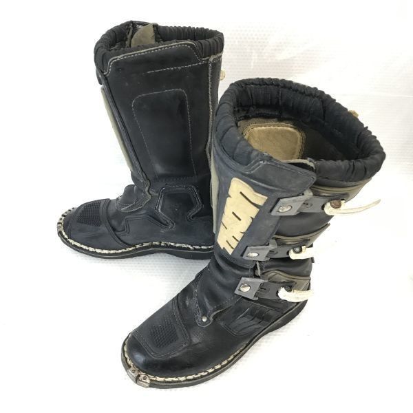 90s?ビンテージ品★イタリア/THOR【24.0-24.5-25.0/黒/black】本革使用/レーシングブーツ/ライディング/バイクブーツ/FITFLOPインソール◆WB88-8
