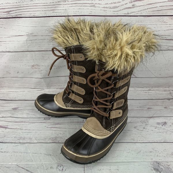 カナダ名門★SOREL/ソレル★完全防水/レザースノーブーツ【23.5/暗茶】防水加工/インナー付◆WB8-03