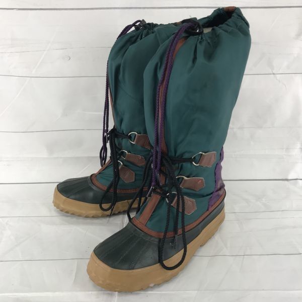 カナダ製★SOREL/ソレル★スノーブーツ【23.0/緑×紫】インナー付/ナイロン◆G-05
