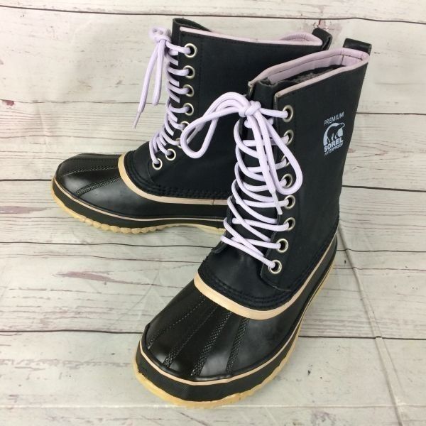 SOREL★スノーブーツ【23.5/黒】インナー付き/レディース/ソレル◆WB7-02