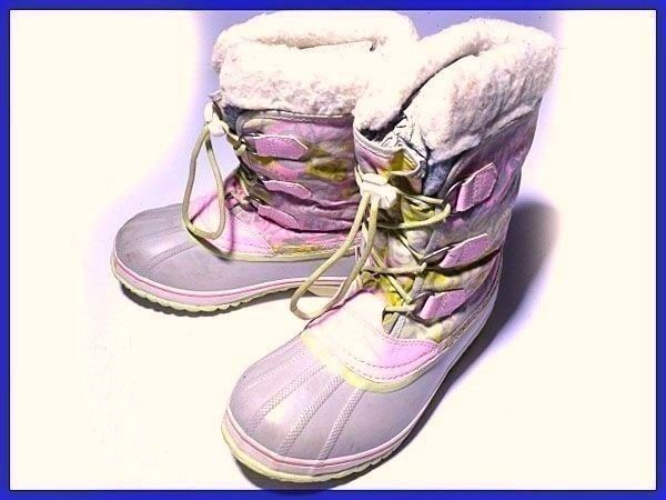 SOREL/ソレル【23.0cm/ピンク/ボタニカル柄】インナー付き/高級スノーブーツ◆6H35