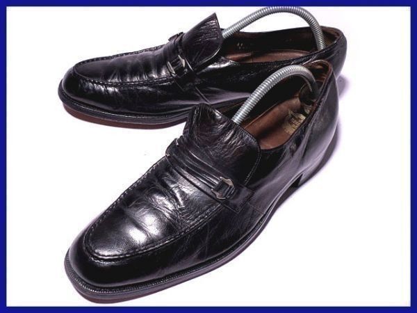70s以前?/旧ロゴ/USA表記なしビンテージ品★フローシャイムFLORSHEIM★コインローファー/モカシン【11B/27.5-28.0/黒】◆@F15