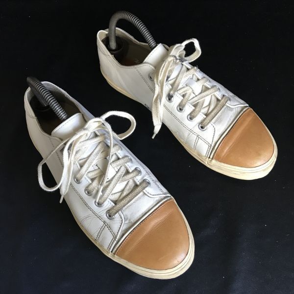 Made in Japan★SPINGLE MOVE/スピングルムーブ★レザースニーカー【M/25.0-25.5-26.0/白/WHITE×BROWN】33812111/Shoes/trainers◆bG-135