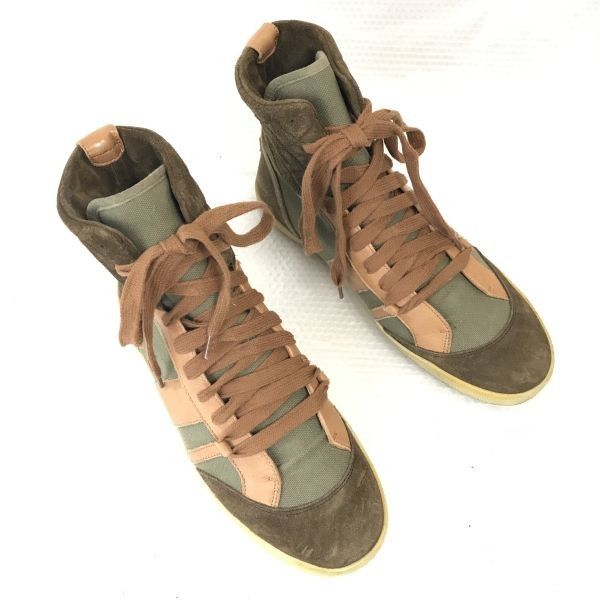 スペイン製★クロエ/Chloe★ショートブーツ【37.5/23.5-24.0程度/カーキ系/KHAKI】ハイカットスニーカー/sneakers/Shoes/trainers◆bQ-299