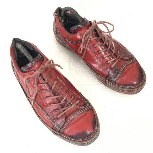 日本製★ミハラヤスヒロ/MIHARA YASUHIRO★レザースニーカー【25.5-26.0-26.5程度/赤/RED】sneakers/Shoes/trainers/Made in Japan◆bQ-340