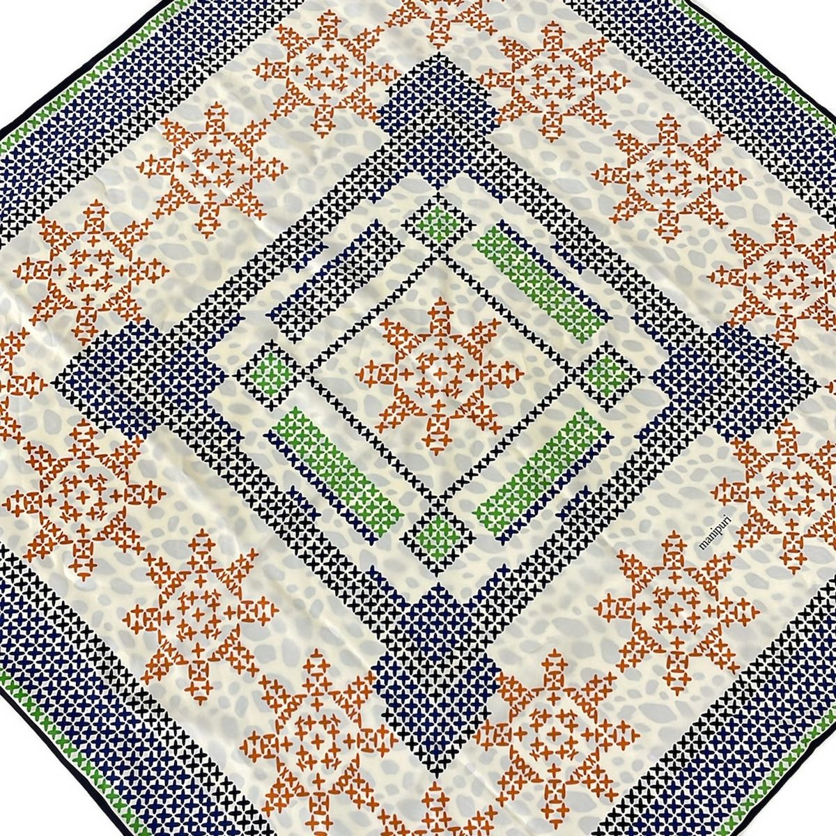 manipuri(マニプリ) スカーフ美品 - アイボリー×ライトイエロー×マルチ