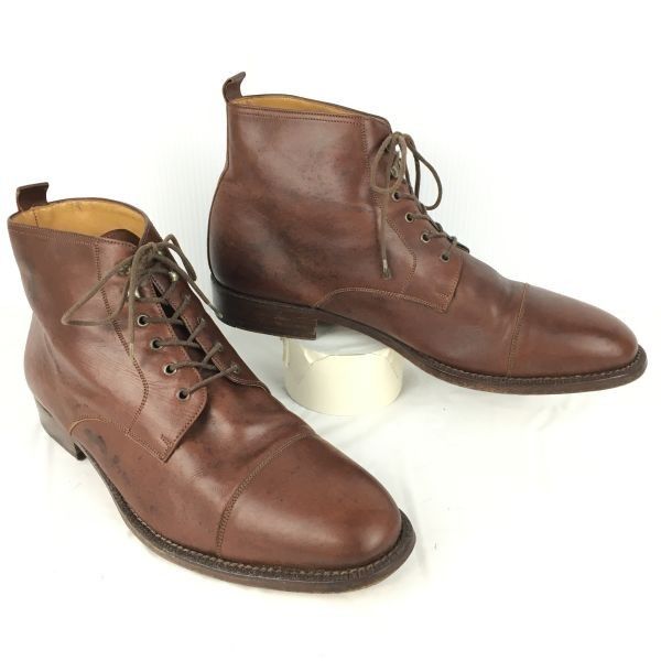 80s-90s?Vintage★TRIDENTS　オフィサーショートブーツ　【10/ 27.5-28.0　ダークブラウン】ミリタリー/service shoes　管No.YA209