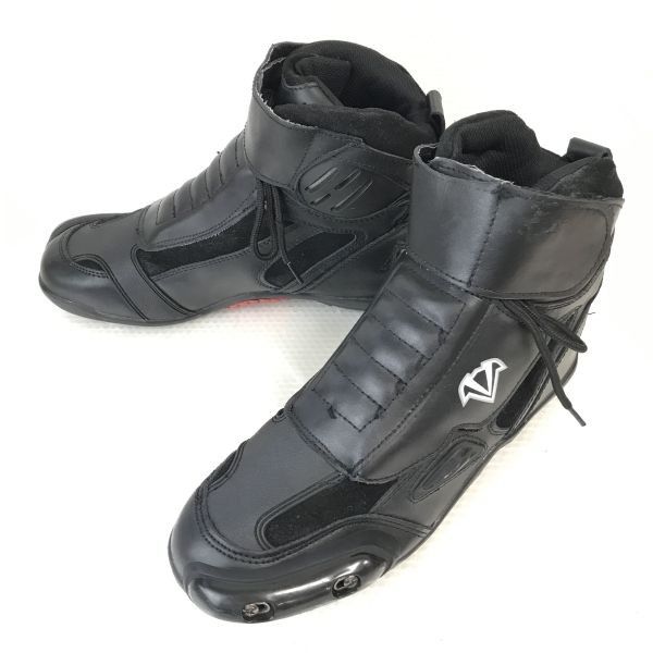 VEGA/ベガ★ライディング/ショート丈バイクブーツ【L-US10/26.5-27.0/黒/BLACK】オンロード/ライダース/緩衝素材/Shoes◆bWB98-8