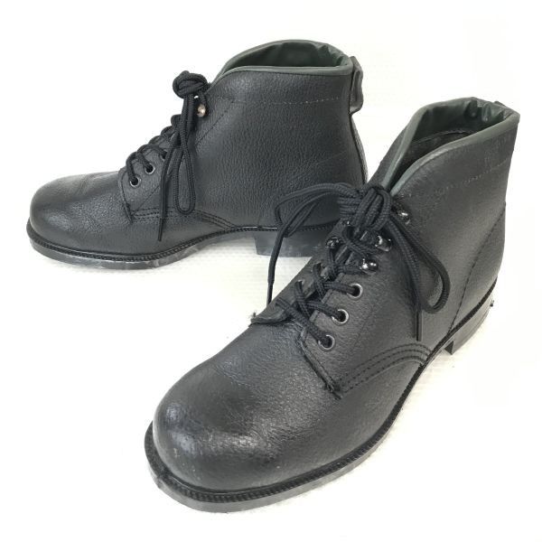 ドイツ/ビンテージ★robusta/echt leder★シボ本革/オフィサーブーツ【41/25.5-26.0/黒/BLACK】サービスシューズ/軍/警察/shoes◆※sen/bWB97-1