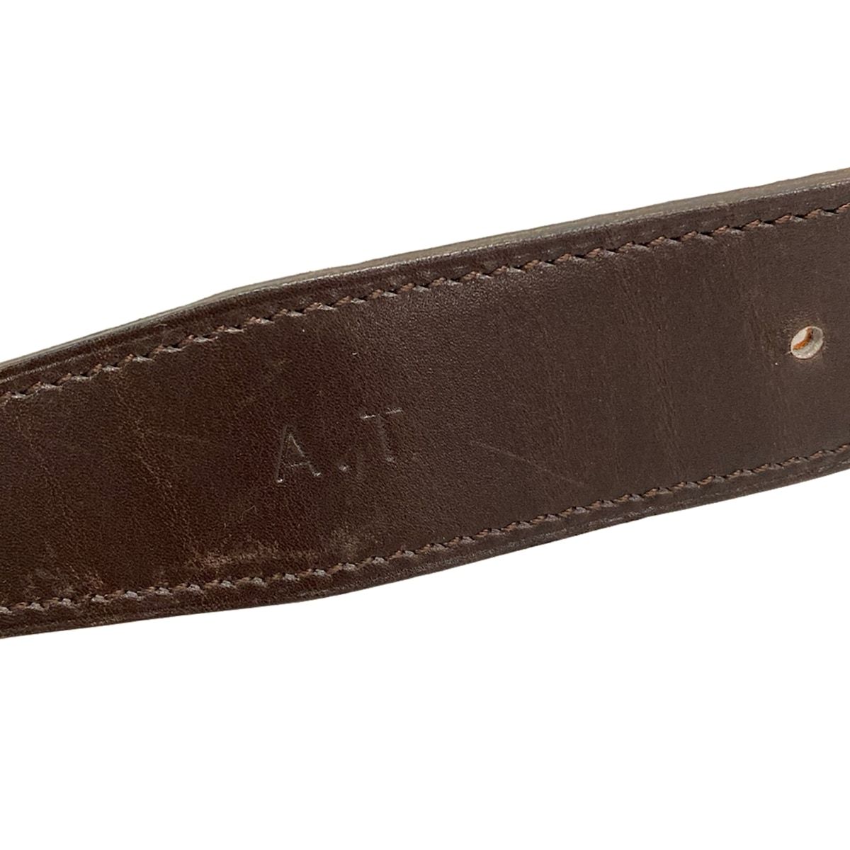 HERMES(エルメス) ベルト 75 オレンジ×ダークブラウン×ゴールド イニシャル刻印/サイズ：75/ダブルHロゴ/リバーシブル