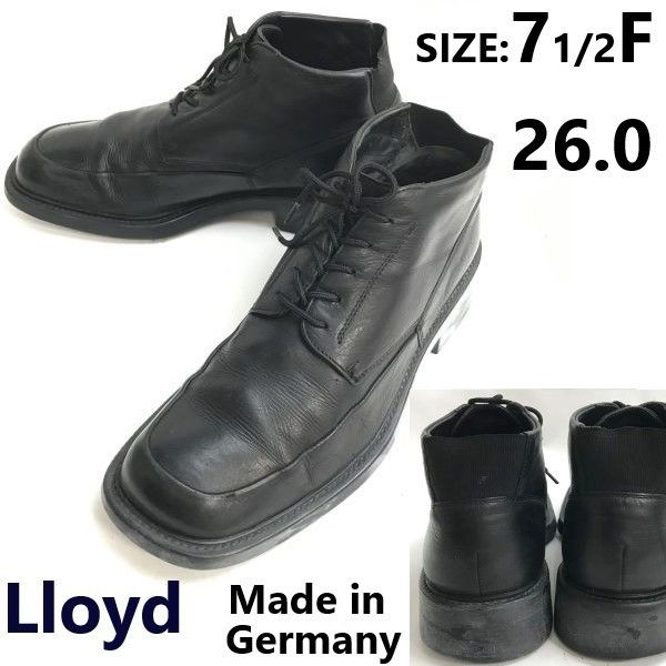 ドイツ製★ロイド/Lloyd★本革/レザー/チャッカ/ショートブーツ【7.5F/26.0/バックゴア/黒/black】Leather/Boots/shoes◆bWB107-3