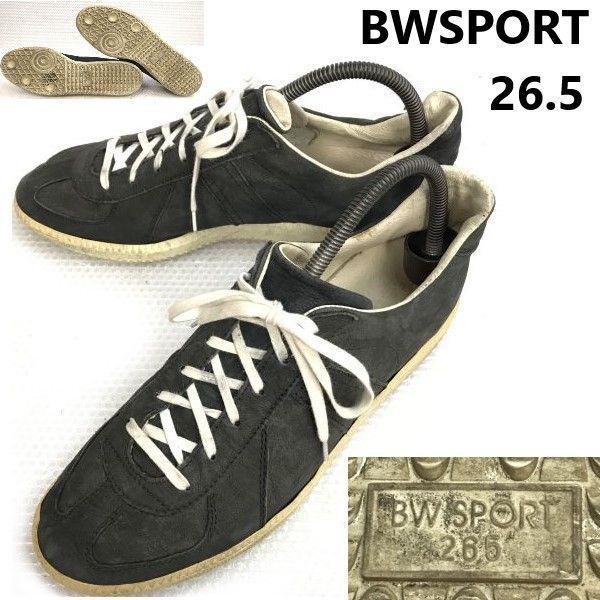 BWSPORT★ジャーマントレーナー/レザースニーカー【size26.5/ダークグレー/gray】ドイツ軍/GERMAN TRAINER/sneakers/Shoes/Vintage◆sC-193