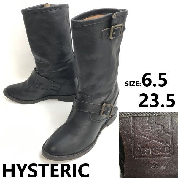 ヒステリック/HYSTERIC★本革/レザー/エンジニア/ロングブーツ【size:6.5/23.5/レディース/黒/black】Leather/Boots/shoes◆sWB106-44