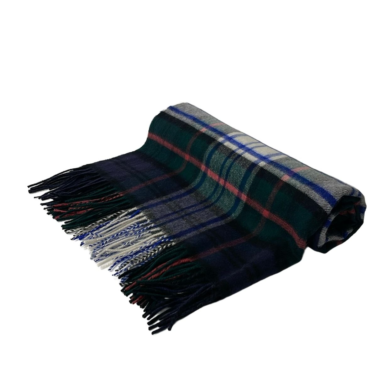 johnstons of elgin(ジョンストンズ) ストール(ショール)美品 ダークグリーン×ネイビー×マルチ チェック柄 カシミヤ
