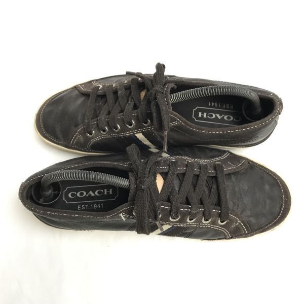COACH/コーチ★レザースニーカー【size:9.5M/27.0-27.5/brown/茶】靴/シューズ/leather/sneakers/Shoes/trainers◆bA-005 COACH/コーチ☆レザースニーカー【size:9.5M/27.0-27.5/brown/茶】靴