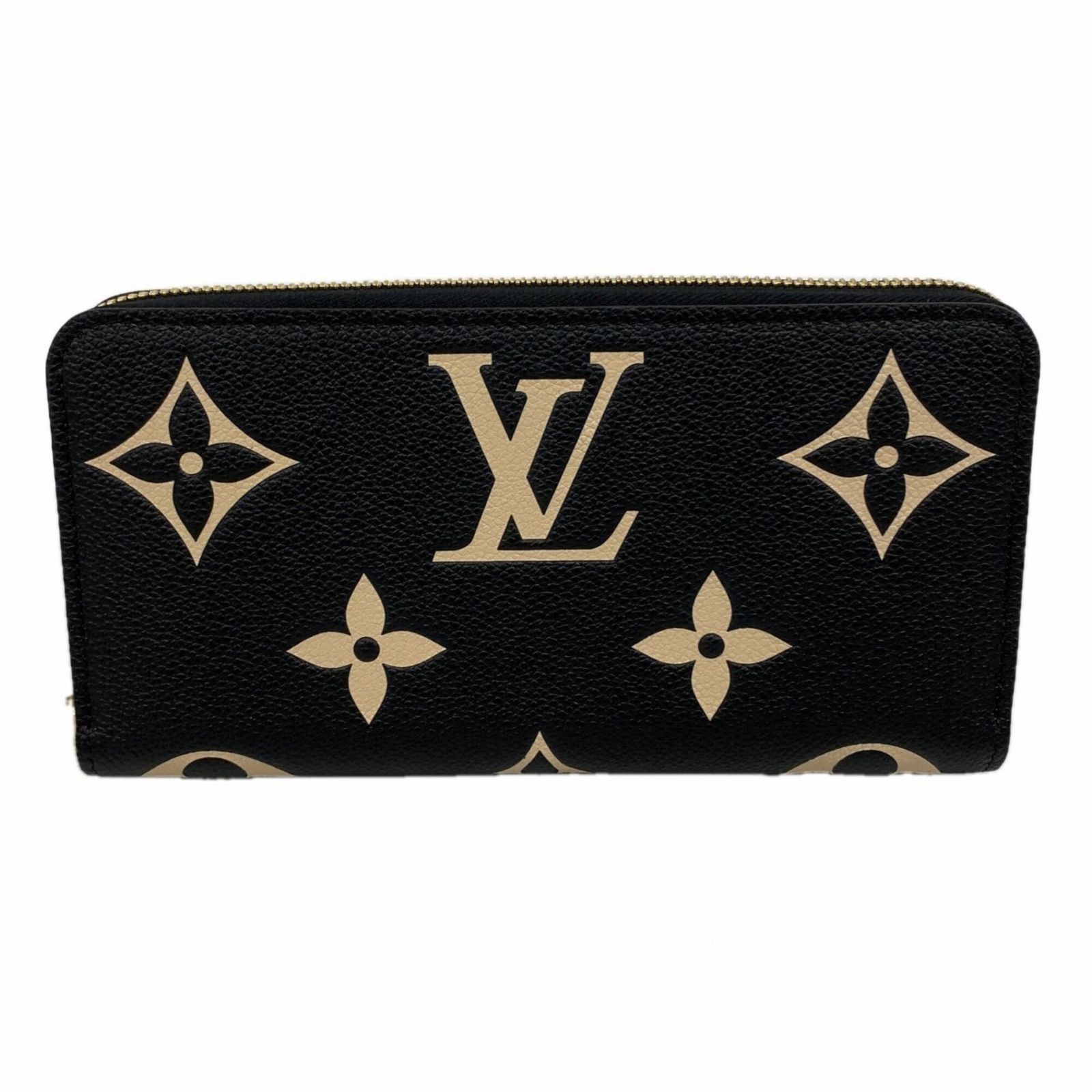 ルイ・ヴィトン(Louis Vuitton) ルイ・ヴィトン 長財布 モノグラム・アンプラント バイカラー ジッピーウォレット M80481 ブラック ベージュレディース