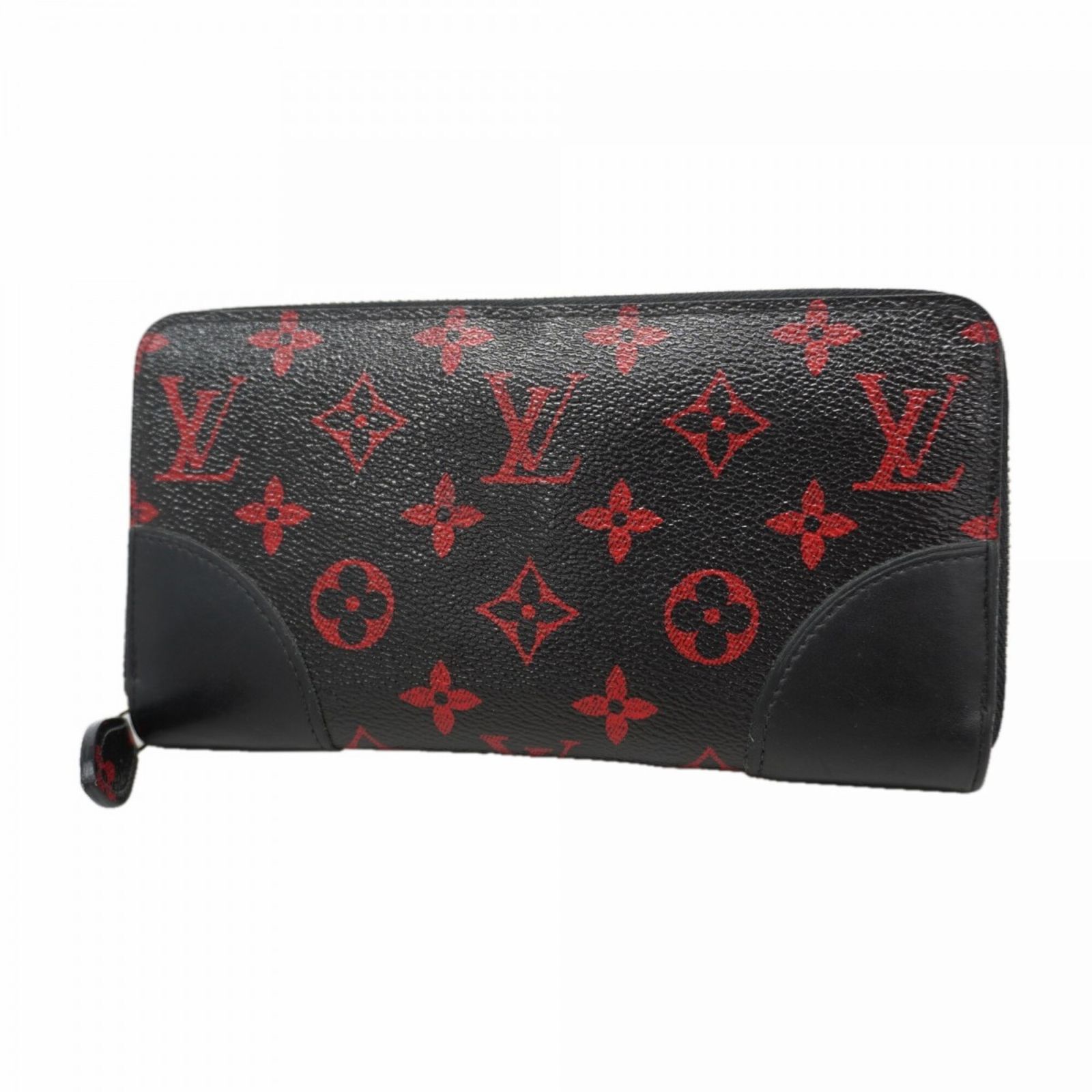 ルイ・ヴィトン(Louis Vuitton) ルイ・ヴィトン 長財布 モノグラムアンフラルージュ ジッピーウォレット M60974 ブラック レッドレディース
