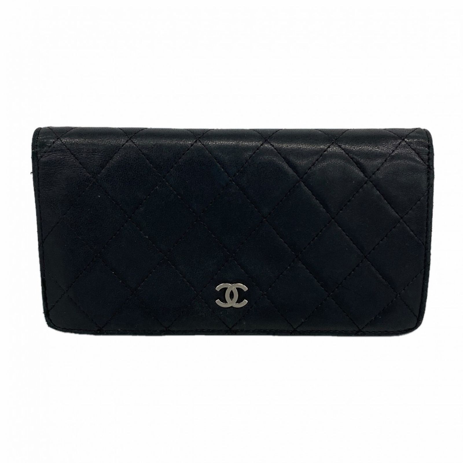 シャネル(Chanel) シャネル 長財布 マトラッセ ラムスキン ブラック レディース