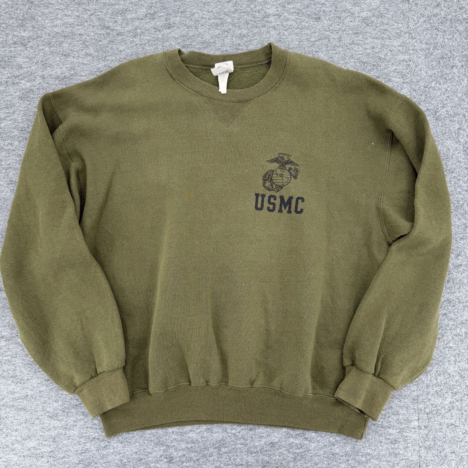 USA製 SOFFE USMC ミリタリー スウェット トレーナー オリーブ L