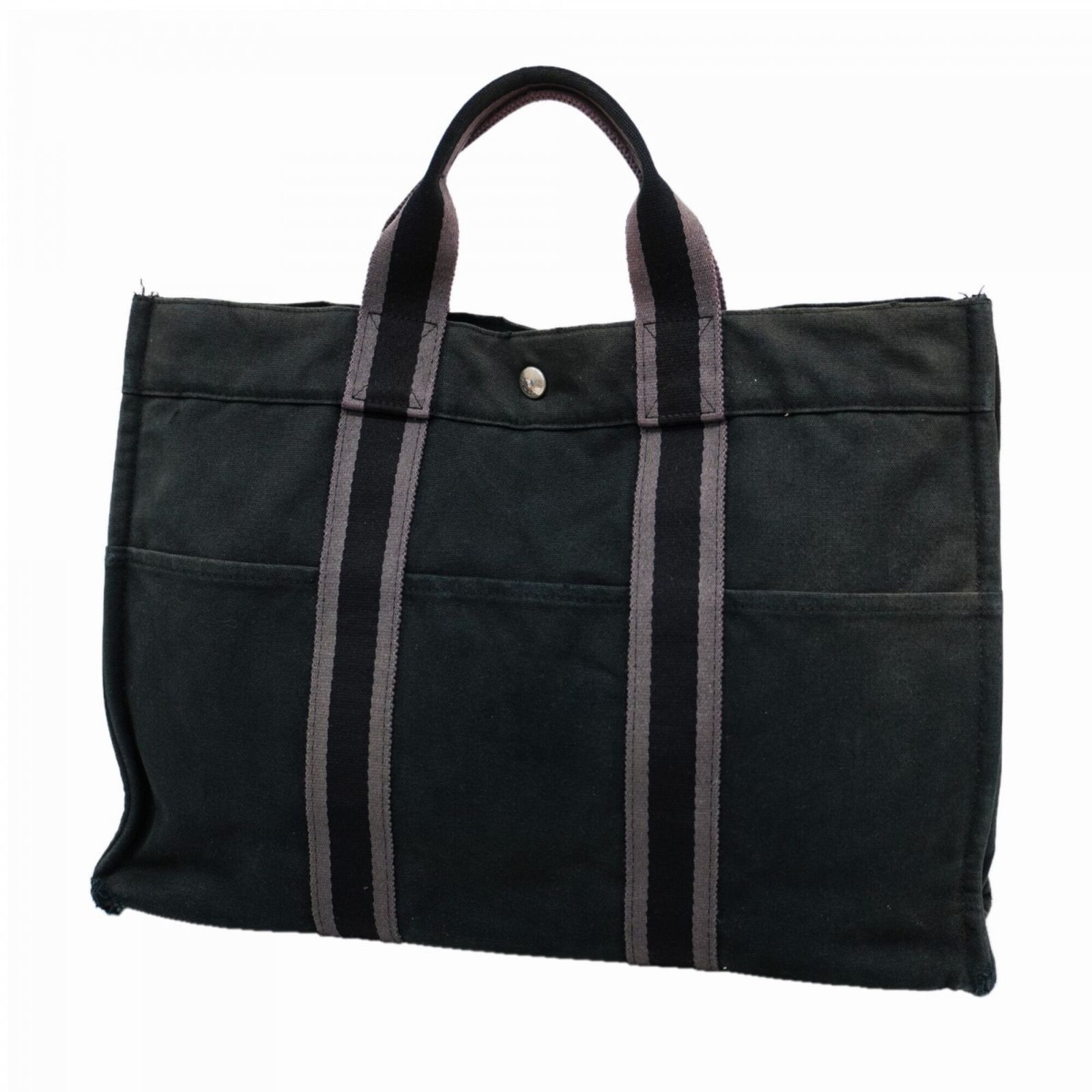 エルメス(Hermes) エルメス トートバッグ フールトゥMM キャンバス ブラック メンズ レディース