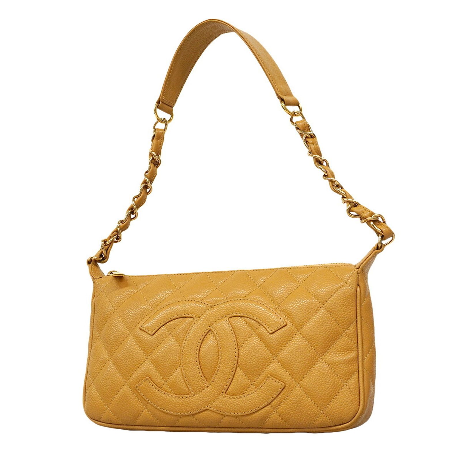 シャネル(Chanel) シャネル ショルダーバッグ マトラッセ チェーンショルダー キャビアスキン ブラウン レディース