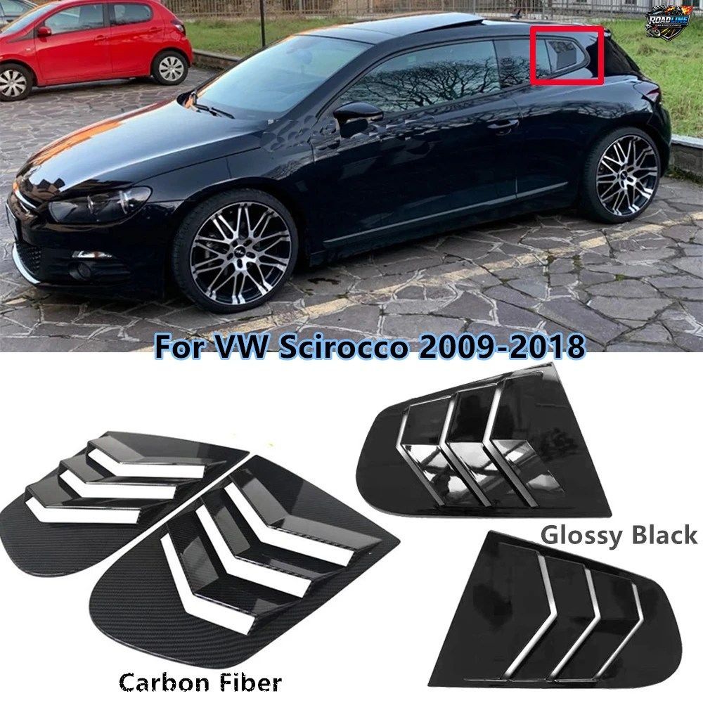 VWシロッコ（2009-2018年モデル）用リアサイドウィンドウブラインドスクープベントカーボンファイバースポイラー装飾アクセサリー