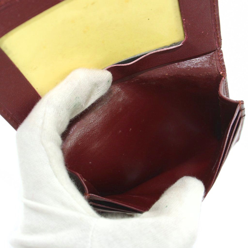カルティエ Cartier カードケース 名刺入れ レザー ロゴ 赤 レッド
