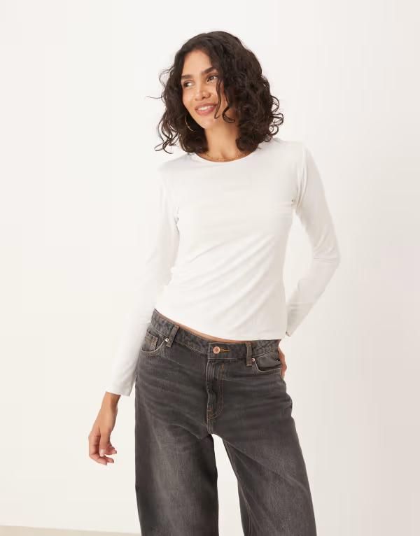 ジェイディーワイ レディース トップス Tシャツ JDY oneck long sleeve top WHITE ホワイト