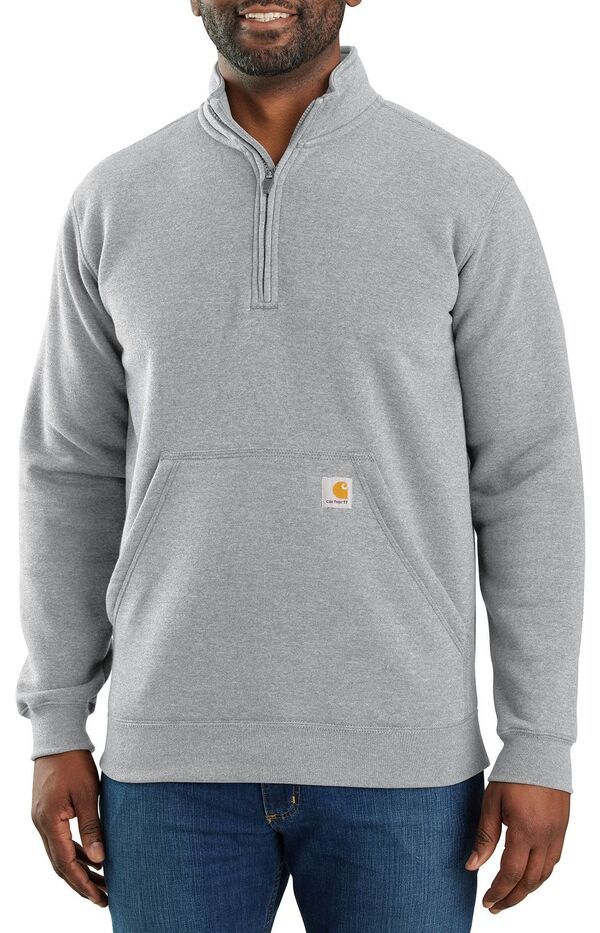 カーハート メンズ アウター パーカー・スウェット シャツ Carhartt Mens Midweight 14Zip Sweatshirt Heather Gray グレー 14,220円