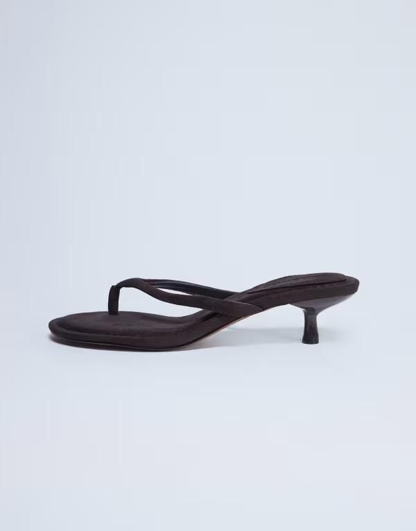 トップショップ レディース シューズ サンダル ヒール Topshop Axel toe thong mid heel sandals BROWN ブラウン