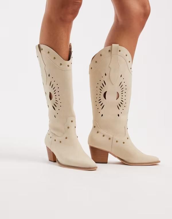 グラマラス レディース シューズ ブーツ・レインブーツ Glamorous western knee boots WHITE PU ホワイト